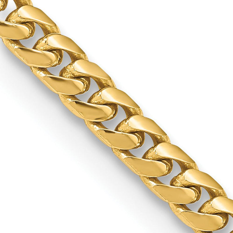 10K Yellow Gold 26" 4.3mm Solid Miami Cuban Chain Necklace with Lobster Clasp