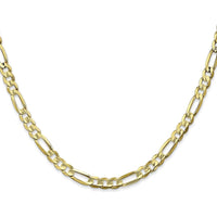 10K Yellow Gold 26" 4.5mm Concave Open Figaro Chain Necklace
