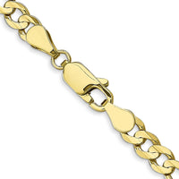 10K Yellow Gold 26" 4.5mm Concave Open Figaro Chain Necklace