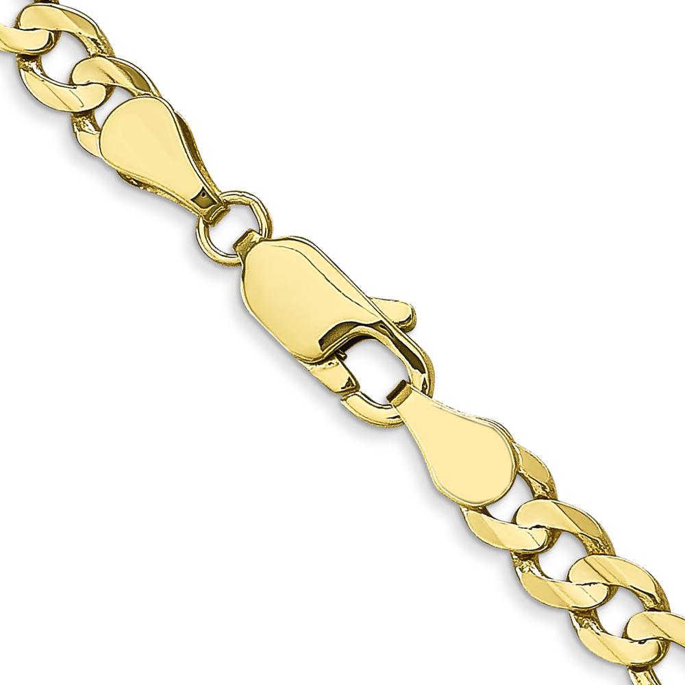 10K Yellow Gold 26" 4.5mm Concave Open Figaro Chain Necklace