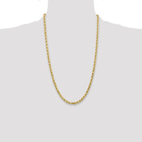 10K Yellow Gold 26" 4.5mm Diamond-Cut Rope Necklace with Lobster Clasp
