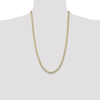 10K Yellow Gold 26" 4.5mm Open Concave Curb Chain - Polished Finish