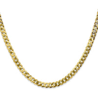 10K Yellow Gold 26" 4.75mm Flat Beveled Curb Chain Necklace