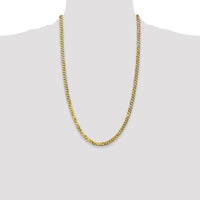10K Yellow Gold 26" 4.75mm Flat Beveled Curb Chain Necklace