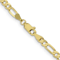 10K Yellow Gold 26" 4mm Concave Open Figaro Chain Necklace - Polished Finish
