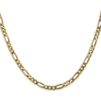 10K Yellow Gold 26" 4mm Flat Figaro Chain with Polished Finish and Lobster Clasp