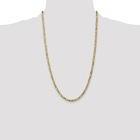 10K Yellow Gold 26" 4mm Flat Figaro Chain with Polished Finish and Lobster Clasp