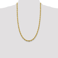 10K Yellow Gold 26" 5.4mm Semi-Solid Rope Chain Necklace