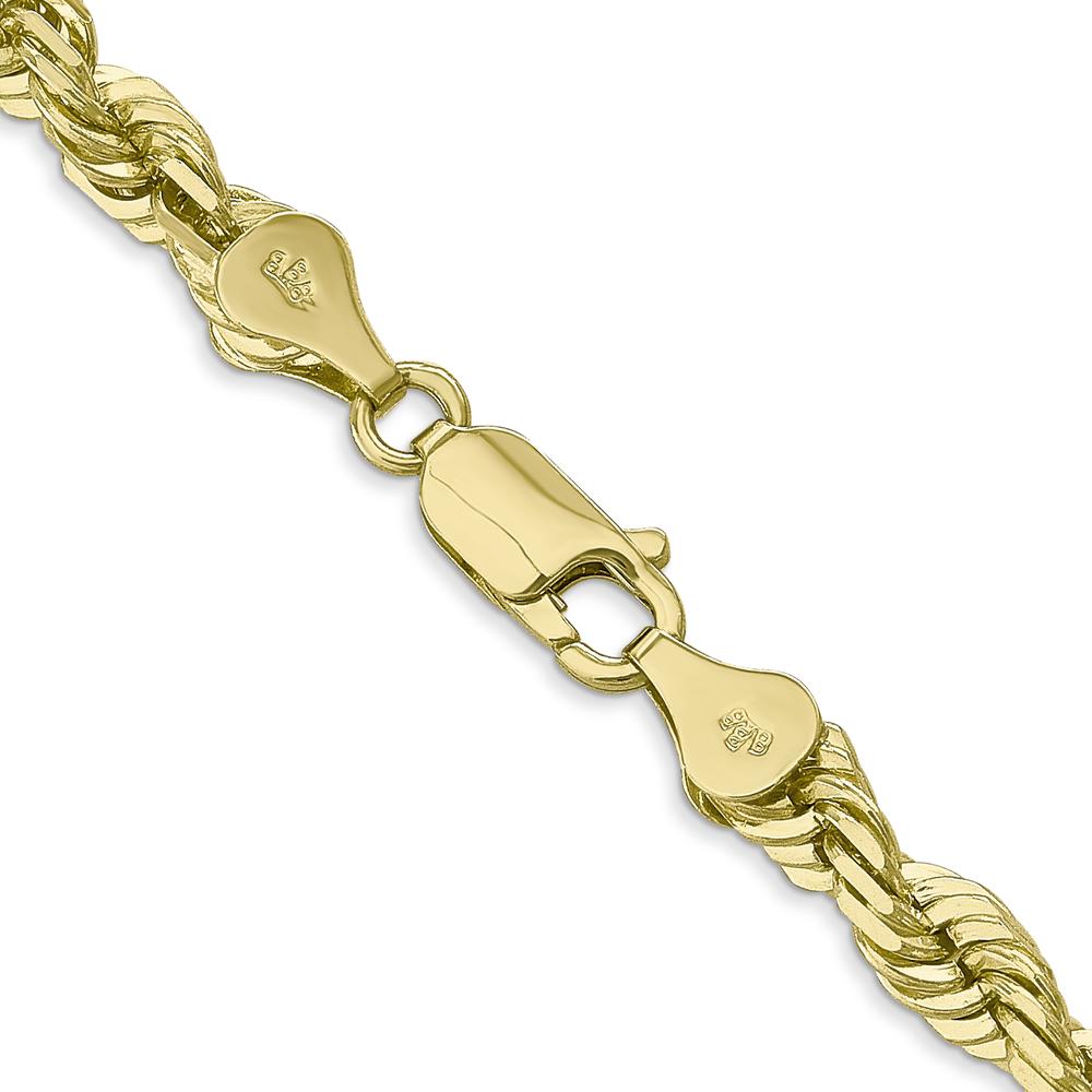 10K Yellow Gold 26" 5.5mm Diamond-Cut Rope Chain with Lobster Clasp