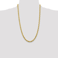 10K Yellow Gold 26" 5.5mm Diamond-Cut Rope Chain with Lobster Clasp