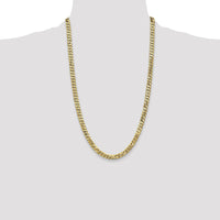 10K Yellow Gold 26" 6.25mm Flat Beveled Curb Chain Necklace