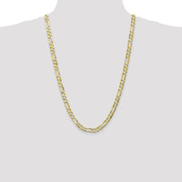 10K Yellow Gold 26" 6.75mm Figaro Chain Necklace - Polished Finish