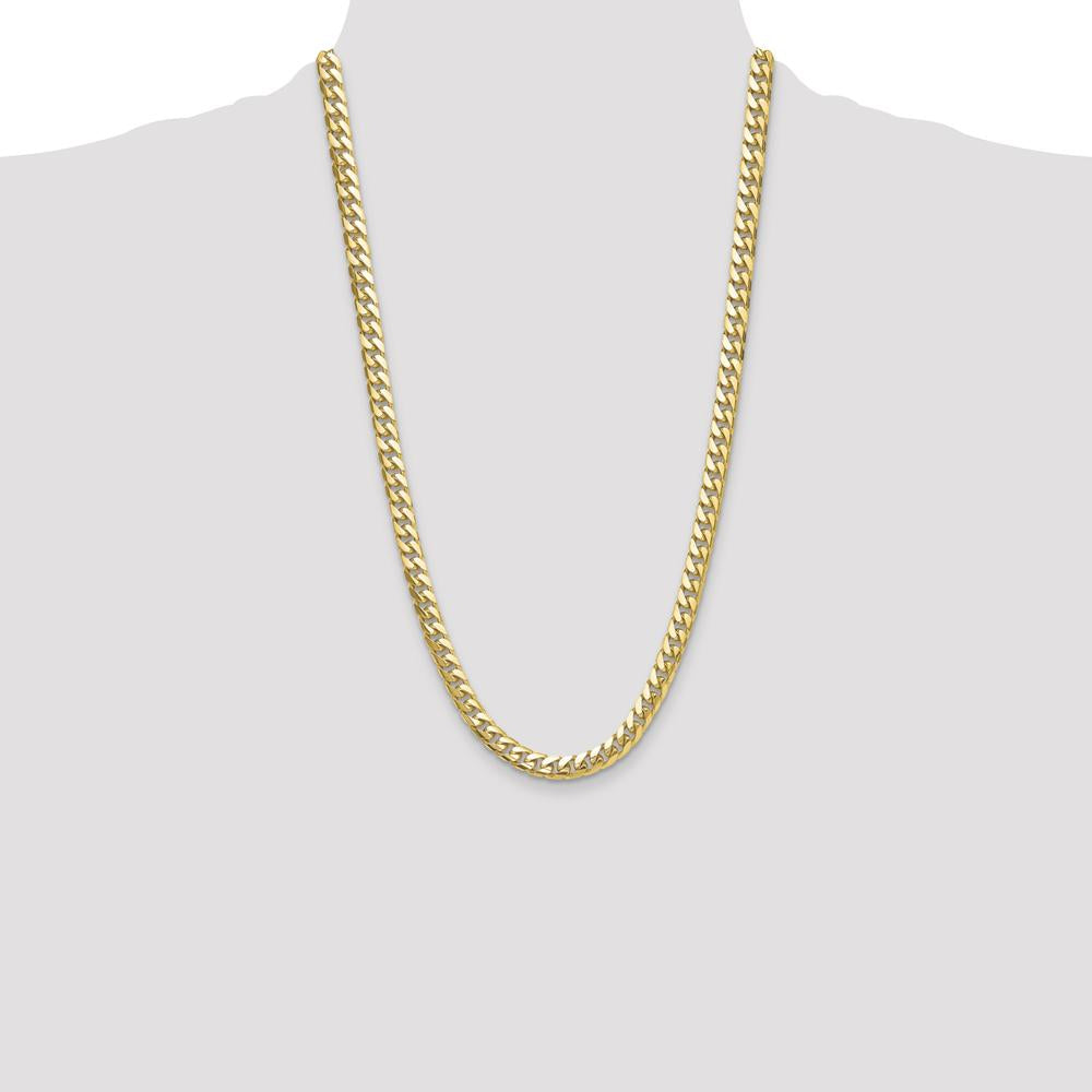10K Yellow Gold 26" 8.0mm Solid Miami Cuban Chain Necklace
