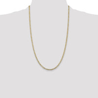 10K Yellow Gold 26" Concave Figaro Chain Necklace - 3mm Width
