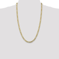 10K Yellow Gold 26" Concave Open Figaro Chain - 5.5mm Width