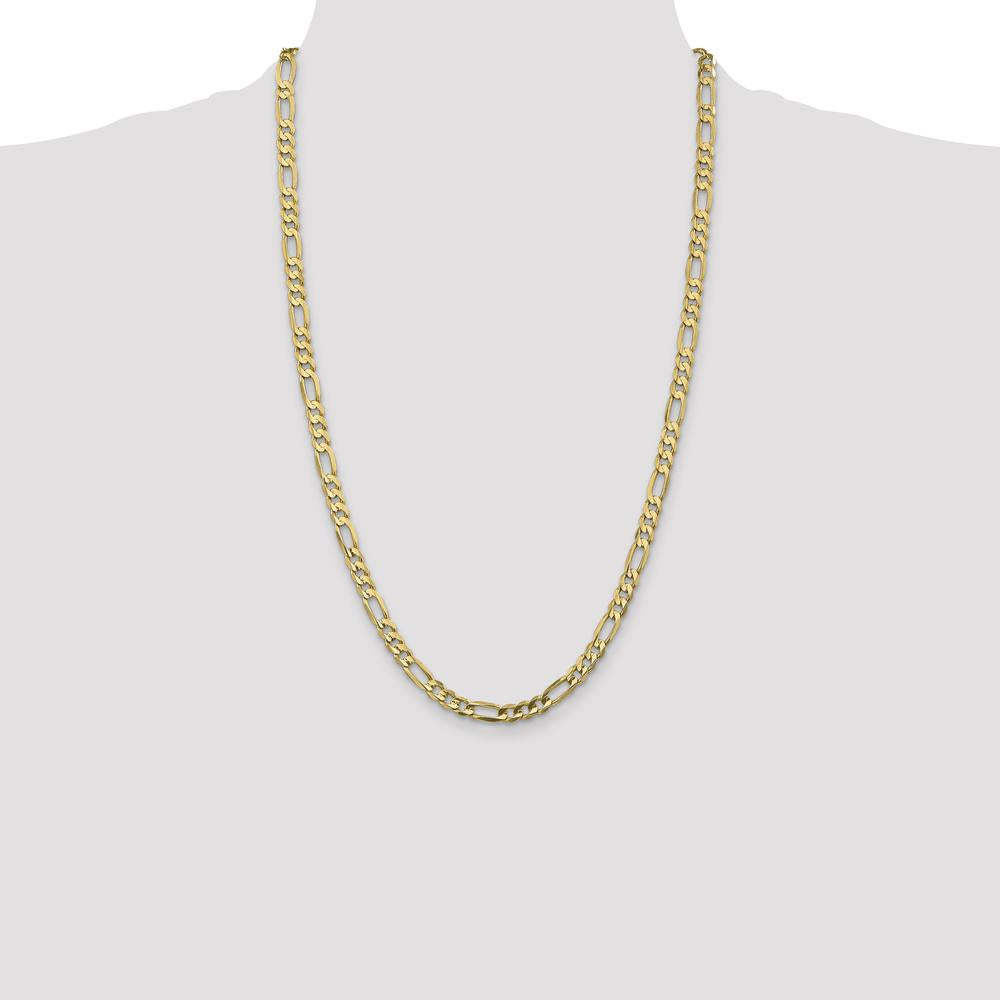 10K Yellow Gold 26" Concave Open Figaro Chain - 5.5mm Width