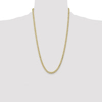 10K Yellow Gold 26" Curb Link Necklace - Polished Finish, 5.25mm Width