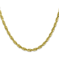 10K Yellow Gold 26" Diamond-Cut Quadruple Rope Chain - 4.5mm Width