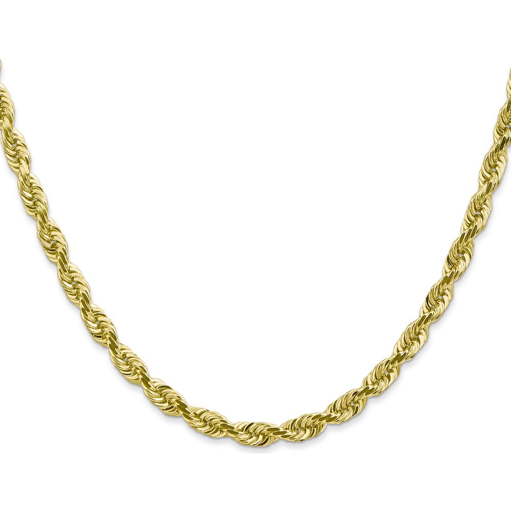 10K Yellow Gold 26" Diamond-Cut Quadruple Rope Chain - 4.5mm Width