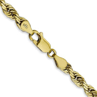 10K Yellow Gold 26" Diamond-Cut Quadruple Rope Chain - 4.5mm Width