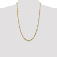 10K Yellow Gold 26" Diamond-Cut Quadruple Rope Chain - 4.5mm Width