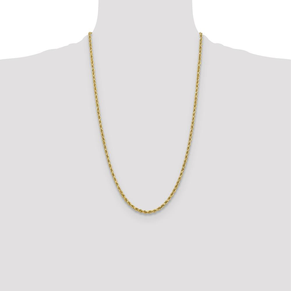 10K Yellow Gold 26" Diamond-Cut Rope Chain - 3.75mm Width