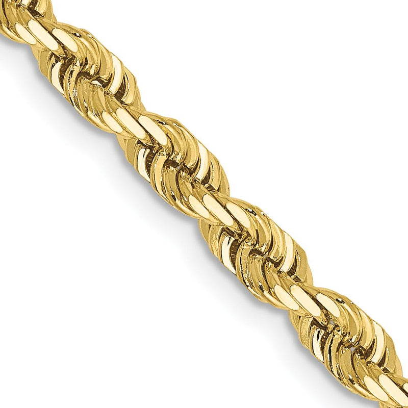 10K Yellow Gold 26" Diamond-Cut Rope Chain - 4mm Width