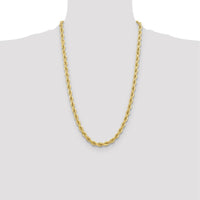 10K Yellow Gold 26" Diamond-cut Rope Chain - 6.5mm Width