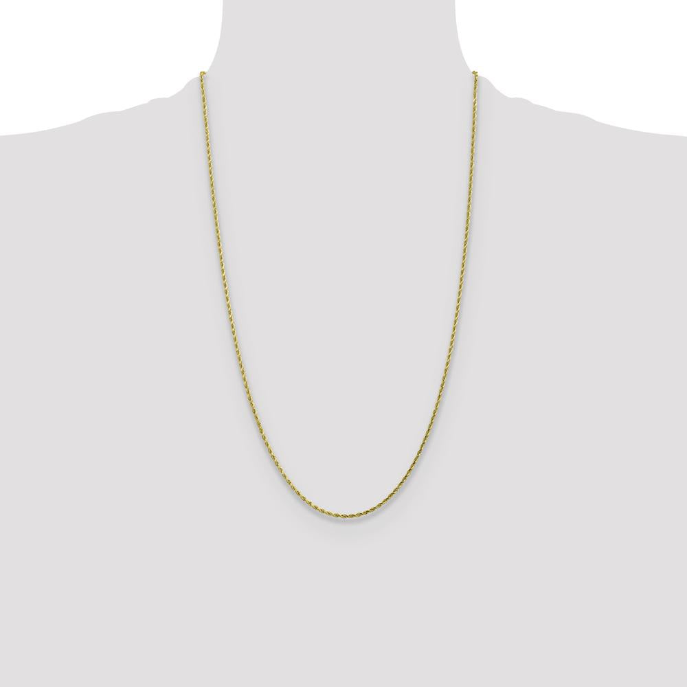10K Yellow Gold 26" Diamond-Cut Rope Chain Necklace - 1.75mm Width