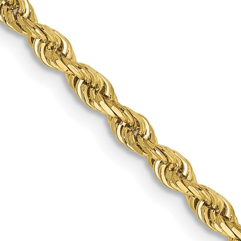 10K Yellow Gold 26" Diamond-Cut Rope Chain Necklace - 2.75mm Width