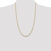 10K Yellow Gold 26" Diamond-Cut Rope Chain Necklace - 2.75mm Width