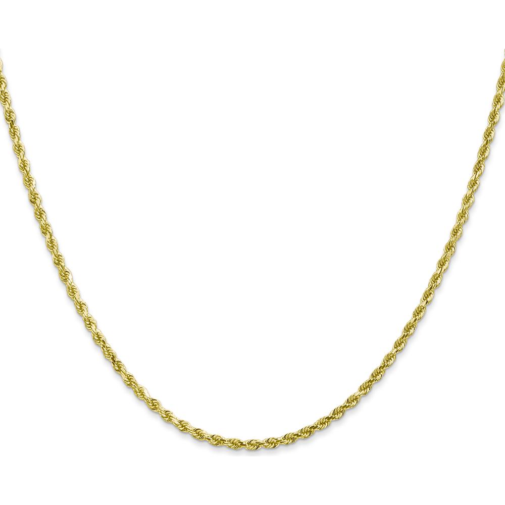 10K Yellow Gold 26" Diamond-Cut Rope Chain Necklace - 2mm Width