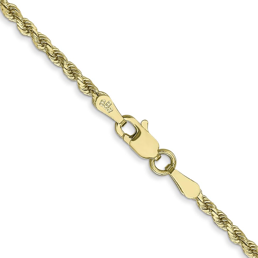 10K Yellow Gold 26" Diamond-Cut Rope Chain Necklace - 2mm Width