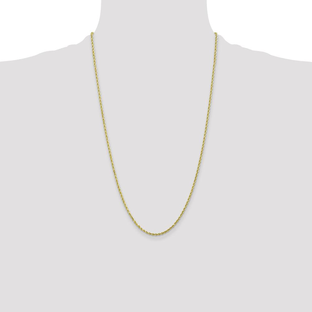 10K Yellow Gold 26" Diamond-Cut Rope Chain Necklace - 2mm Width