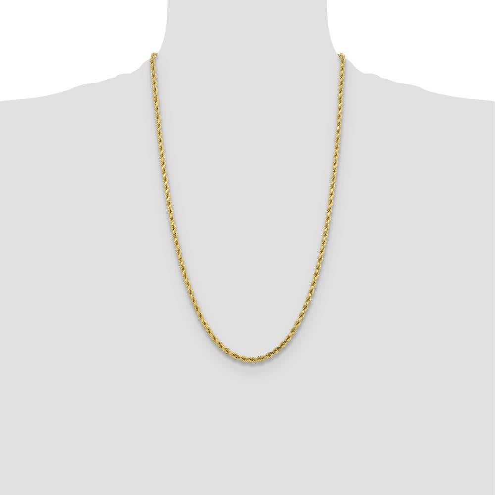 10K Yellow Gold 26" Diamond-Cut Rope Chain Necklace - 4.25mm Width