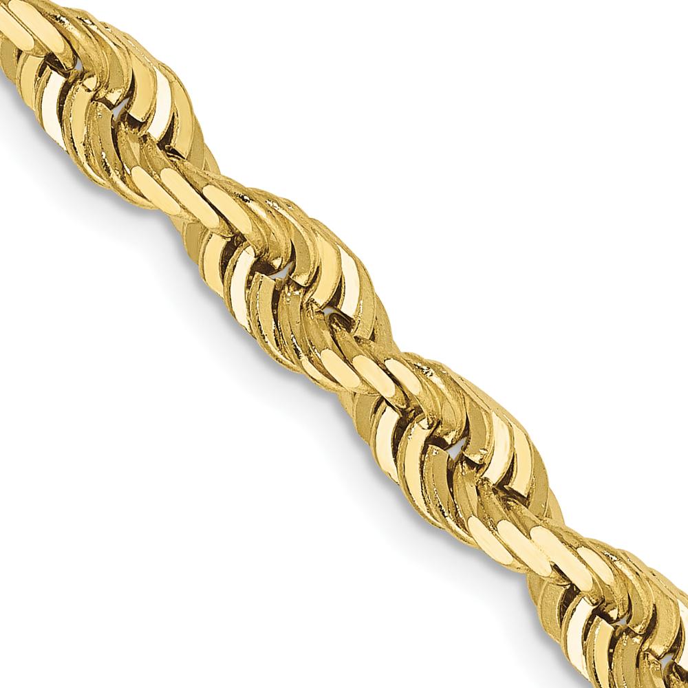 10K Yellow Gold 26" Diamond-Cut Rope Chain Necklace - 5mm Width