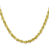 10K Yellow Gold 26" Diamond-Cut Rope Chain Necklace - 5mm Width