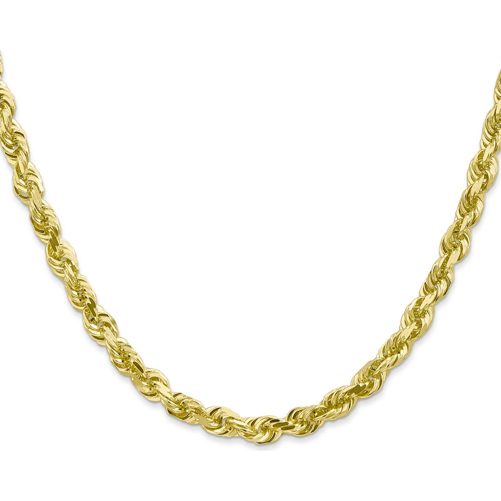 10K Yellow Gold 26" Diamond-Cut Rope Chain Necklace - 5mm Width