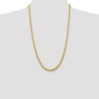 10K Yellow Gold 26" Diamond-Cut Rope Chain Necklace - 5mm Width