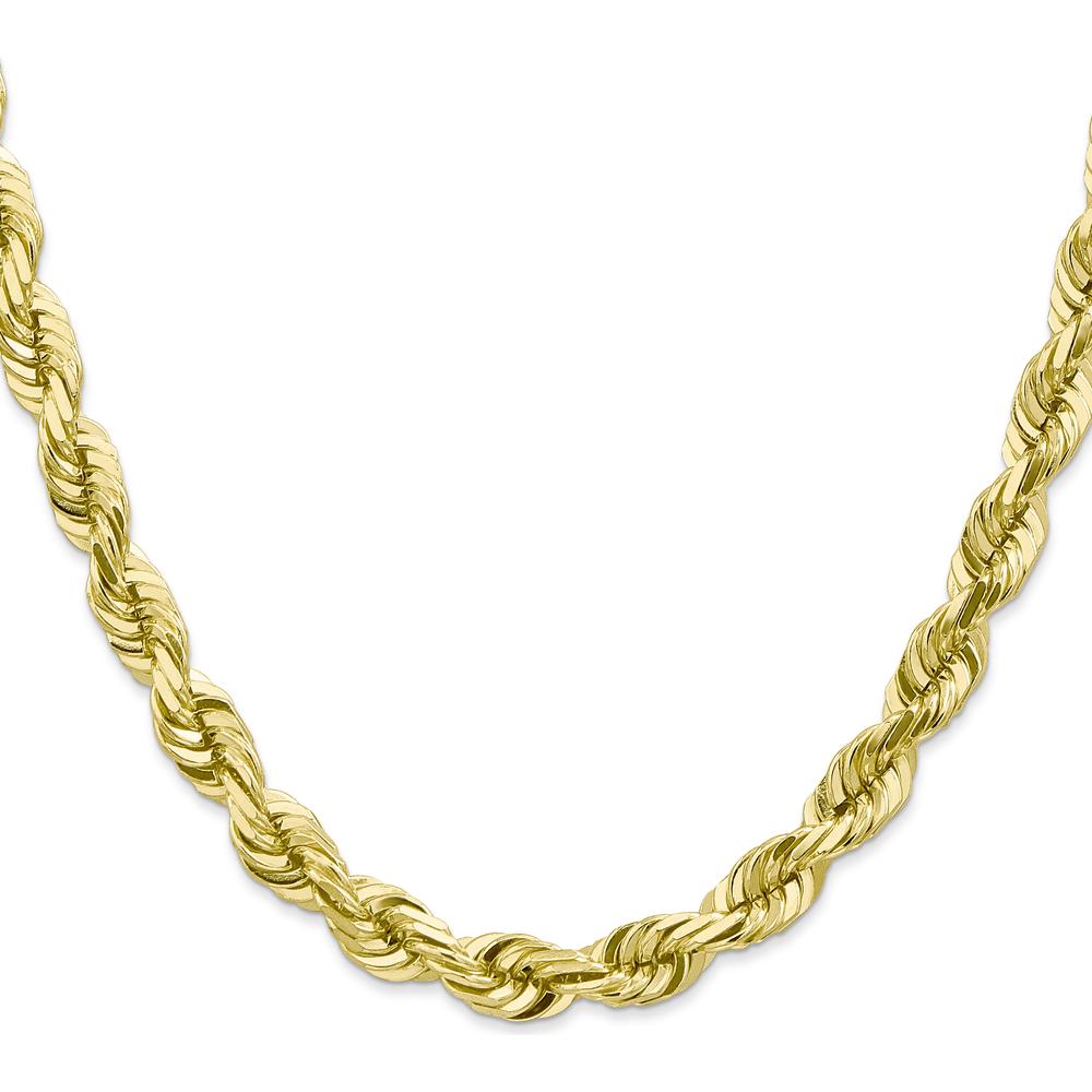 10K Yellow Gold 26" Diamond-Cut Rope Chain Necklace - 7mm Width