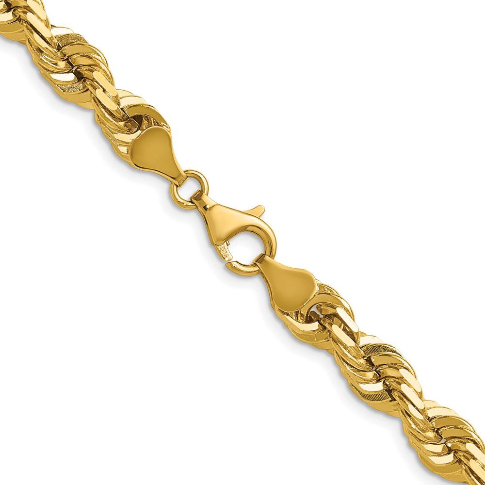 10K Yellow Gold 26" Diamond-Cut Rope Chain Necklace - 7mm Width
