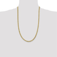 10K Yellow Gold 26" Flat Cuban Chain - 4.7mm Width, Lightweight Design
