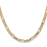 10K Yellow Gold 26" Flat Figaro Chain - 4.75mm Width