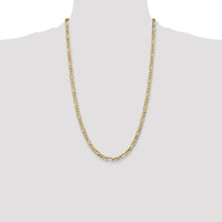 10K Yellow Gold 26" Flat Figaro Chain - 4.75mm Width