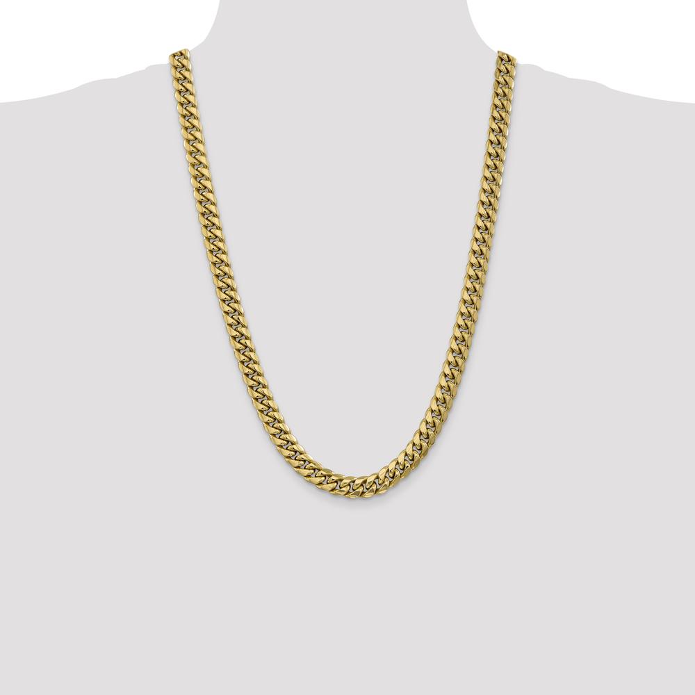 10K Yellow Gold 26" Miami Cuban Chain Necklace - 9.3mm Width