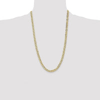 10K Yellow Gold 26" Polished Curb Link Chain Necklace - 6.5mm Width