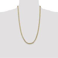 10K Yellow Gold 26" Semi-Solid Anchor Chain Necklace - 4.75mm Width