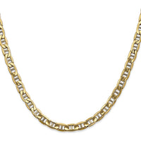 10K Yellow Gold 26" Semi-Solid Anchor Chain Necklace - 5.5mm Width