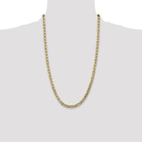 10K Yellow Gold 26" Semi-Solid Anchor Chain Necklace - 5.5mm Width