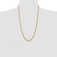 10K Yellow Gold 26" Semi-Solid Curb Link Chain - 4.3mm Width